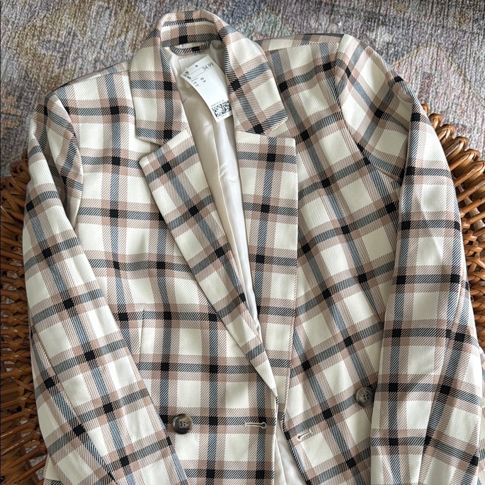 H&M Women's Plaid Blazer Size XS